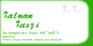 kalman kuszi business card